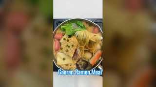 Nấu mì ramen Gaoren với thịt, trứng và rau cùng nhau
