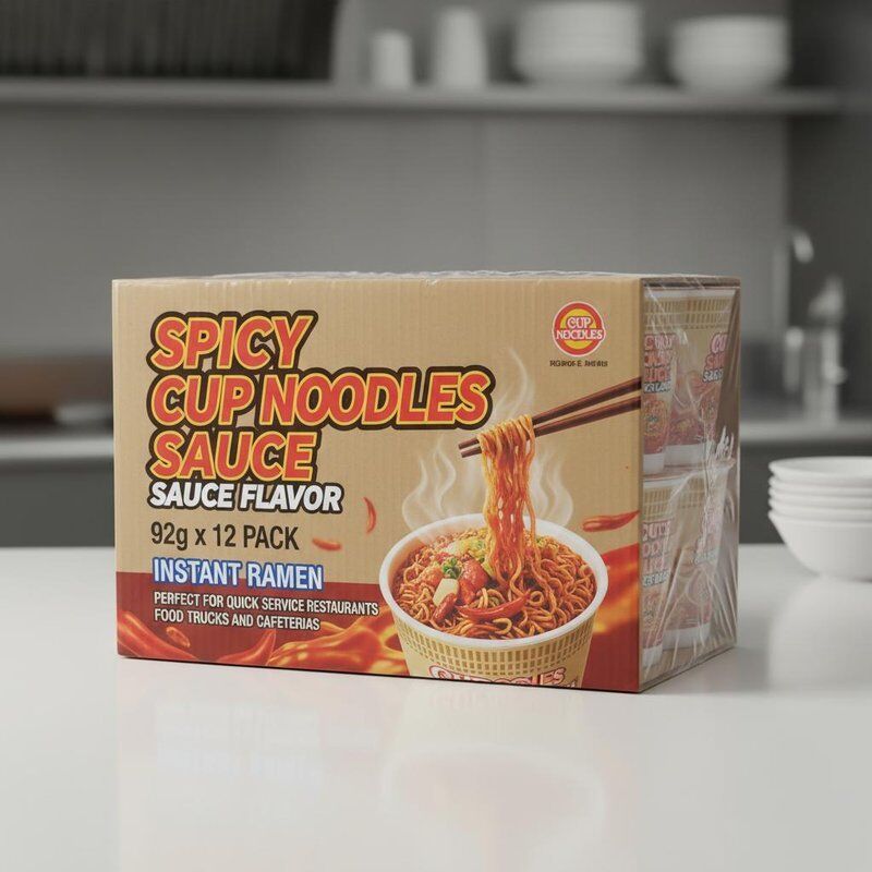 Bánh mì cay Cup Sauce Flavor 92g12 Pack Instant Ramen Hoàn hảo cho các nhà hàng dịch vụ nhanh Xe tải thực phẩm và quán cà phê
