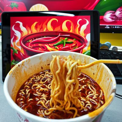 203g Nudles Instant với hương vị nướng nóng và các thành phần rau